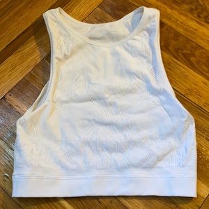 Lululemon white mesh crop top, size 6